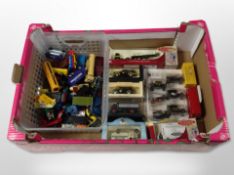 A collection of boxed and unboxed die-cast vehicles including Lledo, Ringtons, Majorette, etc.