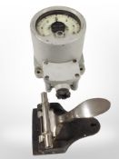 A Russian nautical pressure gauge with luminous Uranium dial together with an industrial desk punch