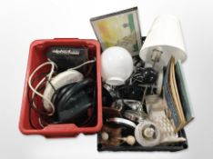 A group of contemporary table lamps, Parkside electric polisher,