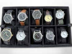 A collection of ten military style watches (10)