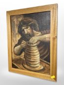 Robert G Lee (Contemporary) : Concentration, oil on canvas, 39cm x 29cm, signed and dated '76.