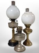 Three oil lamps,