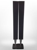 A pair of Bang & Olufsen floor-standing speakers, height 134cm (no leads).