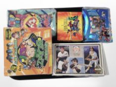 Five packs of trading cards including Genio, Duel Masters, etc.