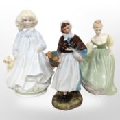 A Royal Doulton figure, 'Hope' HN 3061, limited edition number 7056 of 9500, a further figure,