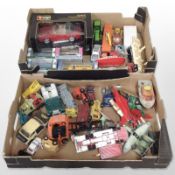 A group of 20th-century play-worn die-cast vehicles including Dinky.