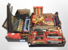 A collection of Hornby Tri-ang OO gauge locomotives, passenger cars and tenders, many boxed,