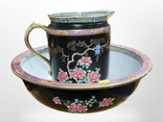 A Cetem ware wash jug and basin, diameter 39cm. CONDITION REPORT: Basin chipped.