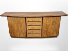 A late-20th century bow-fronted sideboard by Skovby