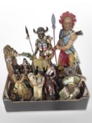 A group of Native American ornaments.