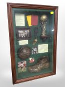 A framed and glazed football montage, 53cm x 35cm.