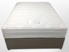 A Brooklyns Beds cadenza 4ft 6 mattress with divan base.