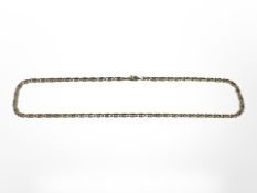 A 9ct gold flat link chain, length 53cm CONDITION REPORT: 15.