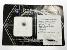 A loose natural diamond weighing 1.