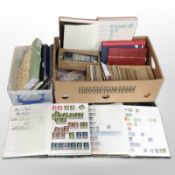 A collection of British stamps, loose and in albums.