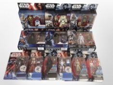 12 Hasbro Disney Star Wars figurines, boxed.