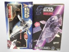 A Hasbro Star Wars Attack of the Clones model, and a further Kenner Shadows of the Empire model,