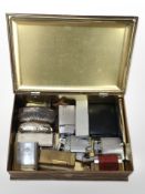 A collection of lighters and table lighters including Maruman, Dunhill, etc.