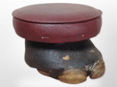 An elephant's foot stool, height 23cm.