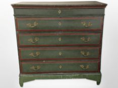 A 19th-century Scandinavian painted pine fall-front chest of drawers,
