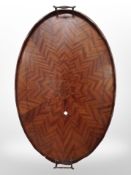 A late Victorian mahogany twin-handled serving platter,