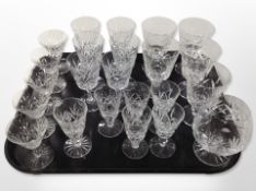 23 various crystal drinking glasses including brandy glasses, ale glasses, etc.
