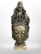 An oriental gilt plaster bust, height 54cm.