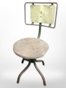 A mid 20th century industrial metal framed chair,
