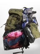 A group of modern rucksacks.