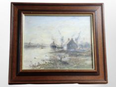 Jim Ducat : The Golden Fleece, River Blyth, oil on board, signed and dated 1997 verso, 19cm x 24cm.