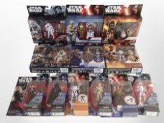 12 Hasbro Disney Star Wars figurines, boxed.