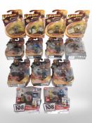 13 Hasbro and other figurines including Indiana Jones, Thor, etc., boxed.