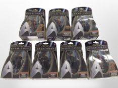 Seven Playmates Star Trek figurines, boxed.