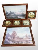 A large contemporary landscape print after Don Vaughan, overall 103cm x 73cm,