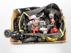 A quantity of remote-control car components including engine parts, hand set, etc.