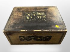 A late 19th century Japanese export lacquered and gilt box,