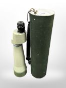 A Mirador spotting scope in carry case.