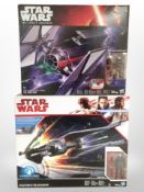 Two Hasbro Disney Star Wars models, Tie Fighter and Kylo Ren's Tie Silencer, boxed.