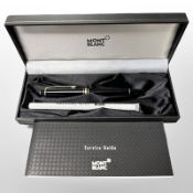 A Mont Blanc ballpoint pen numbered VV2544072, signed 'Mont Blanc Meisterstück',