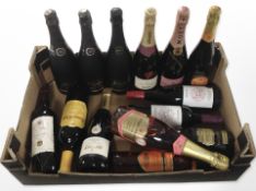 14 various bottles of alcohol including Moet and Chandon Rosé, Merlot, Codorniu, Campo Viejo.