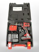 An Einhell TE-CD 18/40 drill, in case with charger.