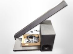 A Netgear Prosafe GS728TP amplifier, together with a Sony active Subwoofer, SA-WRT5,