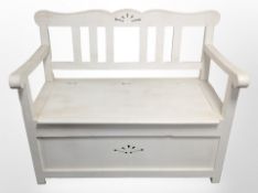 A 20th century painted box settle,