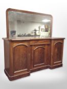 A Victorian mahogany inverted break-front mirror backed sideboard,
