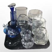 A group of Scandinavian glass vases, pair of tealight holders, etc.