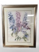 M A Roger (Contemporary) : Sill life of flowers, watercolour, 75cm x 54cm.