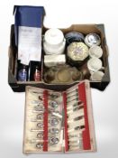 An ornate cast-brass desk stand with matching letter knife,