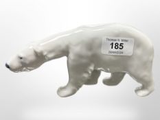 A Royal Copenhagen polar bear, length 18cm.