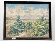 H Jensen : Impressionist landscape, oil on canvas,