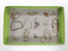 A collection of silver gilt necklaces, bracelets, etc.